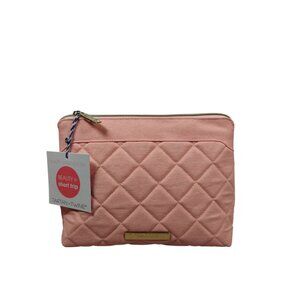 Tartan + Twine Pink Quilted Clutch Travel Organizer Makeup Bag NEW